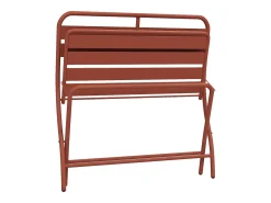 Conjunto de jantar dobrável de jardim em metal: 1 mesa L.110 cm + 2 bancos - Terracotta - MIRMANDE da MYLIA