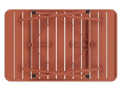 Conjunto de jantar dobrável de jardim em metal: 1 mesa L.110 cm + 2 bancos - Terracotta - MIRMANDE da MYLIA