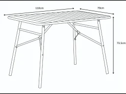 Conjunto de jantar dobrável de jardim em metal: 1 mesa L.110 cm + 2 bancos - Terracotta - MIRMANDE da MYLIA