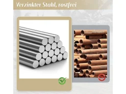 Conjunto de jantar para jardim com 4 lugares - com mesa + 4 cadeiras - estrutura em tubo de aço galvanizado - cáqui + bege