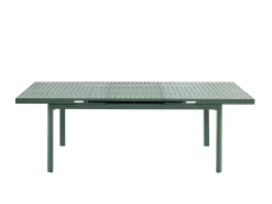Conjunto de jardim alumínio mesa extensível 180/240 e 8 cadeirões verde-amêndoa - NAURU