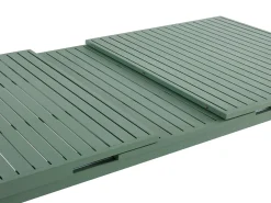 Conjunto de jardim alumínio mesa extensível 180/240 e 8 cadeirões verde-amêndoa - NAURU