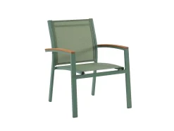 Conjunto de jardim alumínio mesa extensível 180/240 e 8 cadeirões verde-amêndoa - NAURU