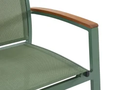Conjunto de jardim alumínio mesa extensível 180/240 e 6 cadeirões verde-amêndoa - NAURU