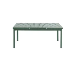Conjunto de jardim alumínio mesa extensível 180/240 e 6 cadeirões verde-amêndoa - NAURU