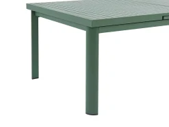 Conjunto de jardim alumínio mesa extensível 180/240 e 6 cadeirões verde-amêndoa - NAURU