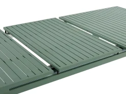 Conjunto de jardim alumínio mesa extensível 180/240 e 6 cadeirões verde-amêndoa - NAURU