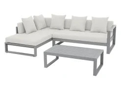 Conjunto de jardim em alumínio com sofá de canto e mesa de centro - Taupe - MOLOKAI da MYLIA