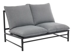 Conjunto de jardim em alumínio: um sofá de 2 lugares, 2 poltronas e uma mesa de centro - Antracite - LISMO da MYLIA