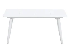 Conjunto de jardim em alumínio: um sofá de 2 lugares, 2 poltronas e uma mesa de centro - Branco com almofadas bege - TAVINYA da MYLIA