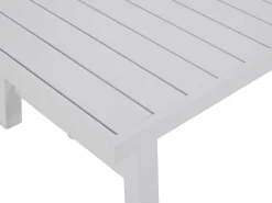 Conjunto de jardim em alumínio e corda: sofá 3 lugares, 2 poltronas e uma mesa de centro – Branco com almofadas bege – LUREYA da MYLIA