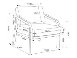 Conjunto de jardim em alumínio e corda: sofá 3 lugares, 2 poltronas e uma mesa de centro – Branco com almofadas bege – LUREYA da MYLIA