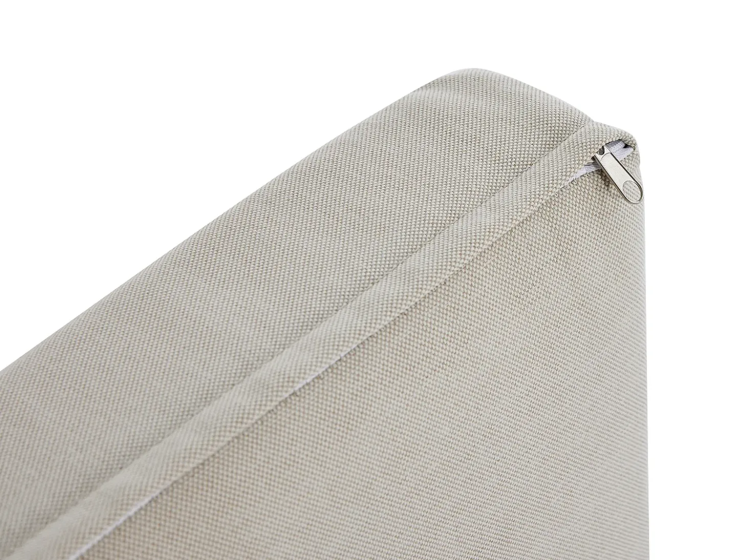 Conjunto de jardim em alumínio e corda: sofá 3 lugares, 2 poltronas e uma mesa de centro – Branco com almofadas bege – LUREYA da MYLIA