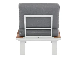 Conjunto de jardim em alumínio: um sofá de 3 lugares, 2 poltronas e uma mesa de centro - Natural claro e almofadas antracite - MALLY da MYLIA