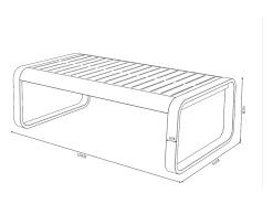 Conjunto de jardim em alumínio: 1 sofá de 3 lugares e 1 mesa de centro - Acobreado com almofadas bege - LOMIA de MYLIA