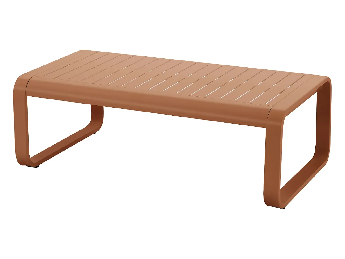 Conjunto de jardim em alumínio: 1 sofá de 3 lugares e 1 mesa de centro - Acobreado com almofadas bege - LOMIA de MYLIA