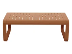 Conjunto de jardim em alumínio: 1 sofá de 3 lugares e 1 mesa de centro - Acobreado com almofadas bege - LOMIA de MYLIA