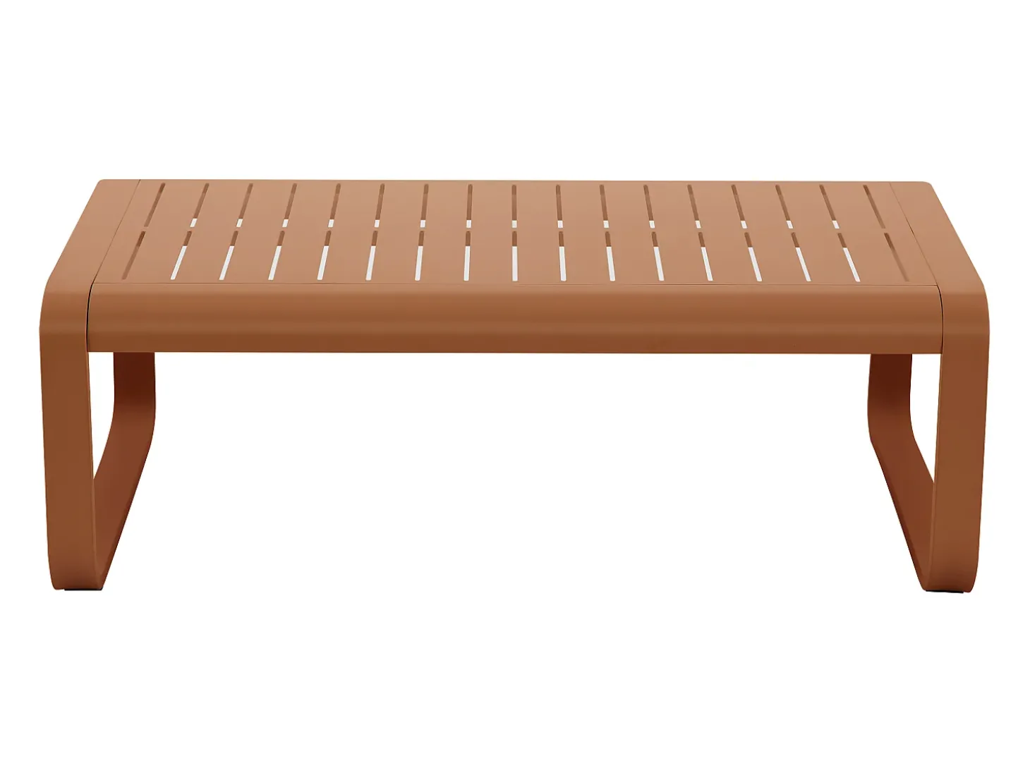 Conjunto de jardim em alumínio: 1 sofá de 3 lugares e 1 mesa de centro - Acobreado com almofadas bege - LOMIA de MYLIA