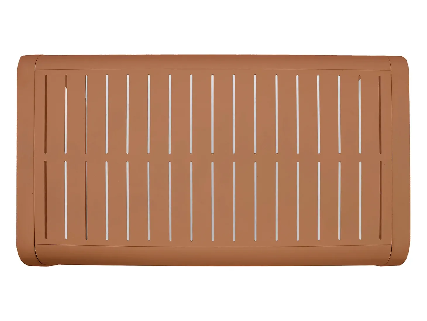 Conjunto de jardim em alumínio: 1 sofá de 3 lugares e 1 mesa de centro - Acobreado com almofadas bege - LOMIA de MYLIA