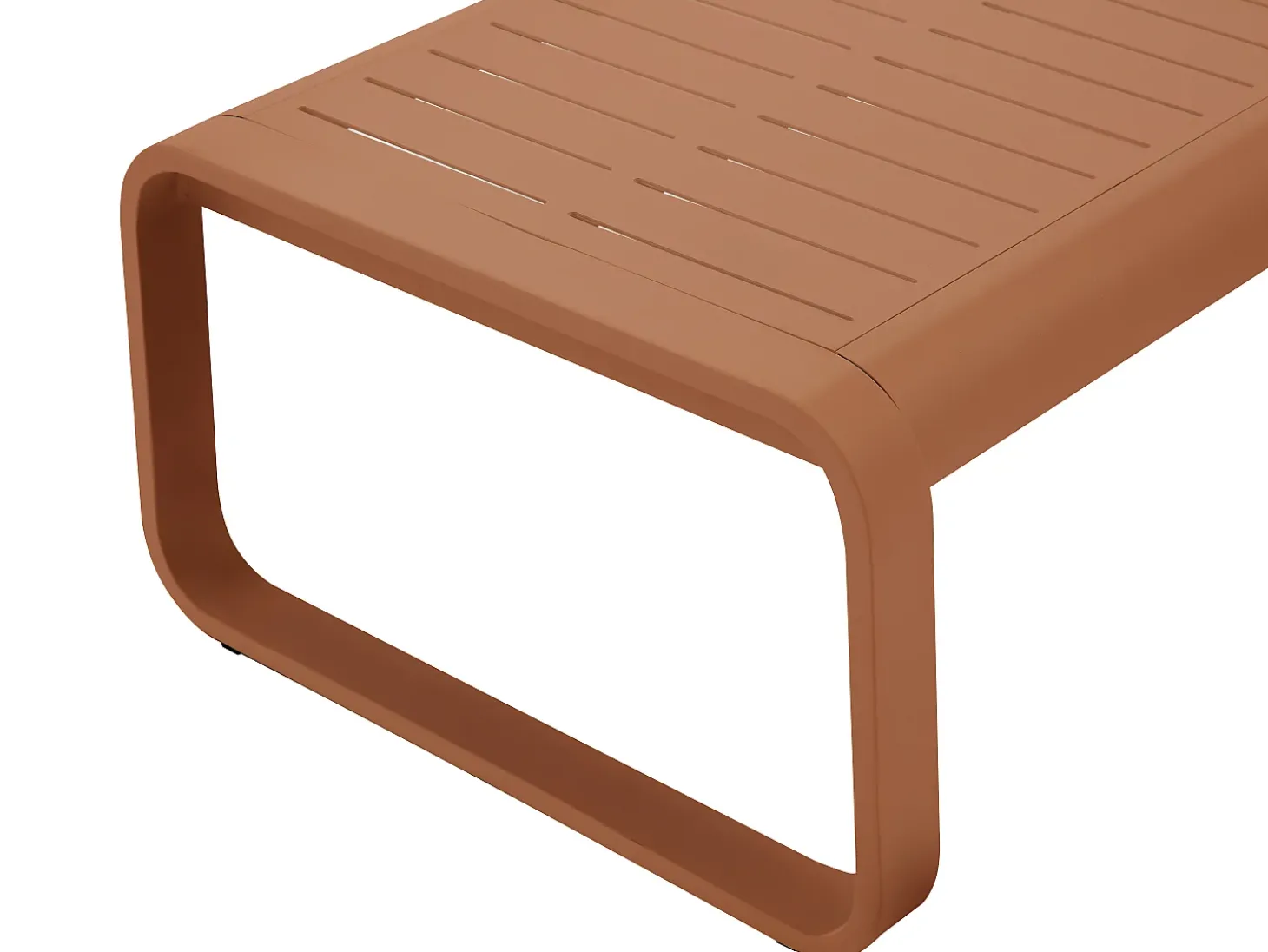 Conjunto de jardim em alumínio: 1 sofá de 3 lugares e 1 mesa de centro - Acobreado com almofadas bege - LOMIA de MYLIA