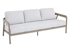 Conjunto de jardim em alumínio: um sofá de 3 lugares, 2 poltronas e uma mesa de centro - Taupe - ZAYORA de MYLIA