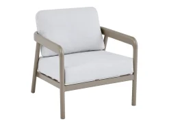 Conjunto de jardim em alumínio: um sofá de 3 lugares, 2 poltronas e uma mesa de centro - Taupe - ZAYORA de MYLIA