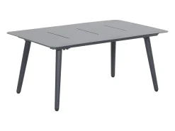 Conjunto de jardim em alumínio: um sofá de 2 lugares, 2 poltronas e 1 mesa de centro - Antracite com almofadas bege - TAVINYA de MYLIA
