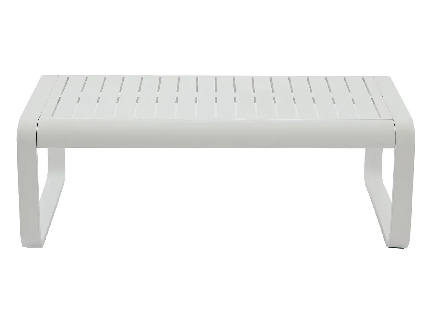 Conjunto de jardim em alumínio: 1 sofá de 3 lugares e 1 mesa de centro - Branco com almofadas bege - LOMIA da MYLIA