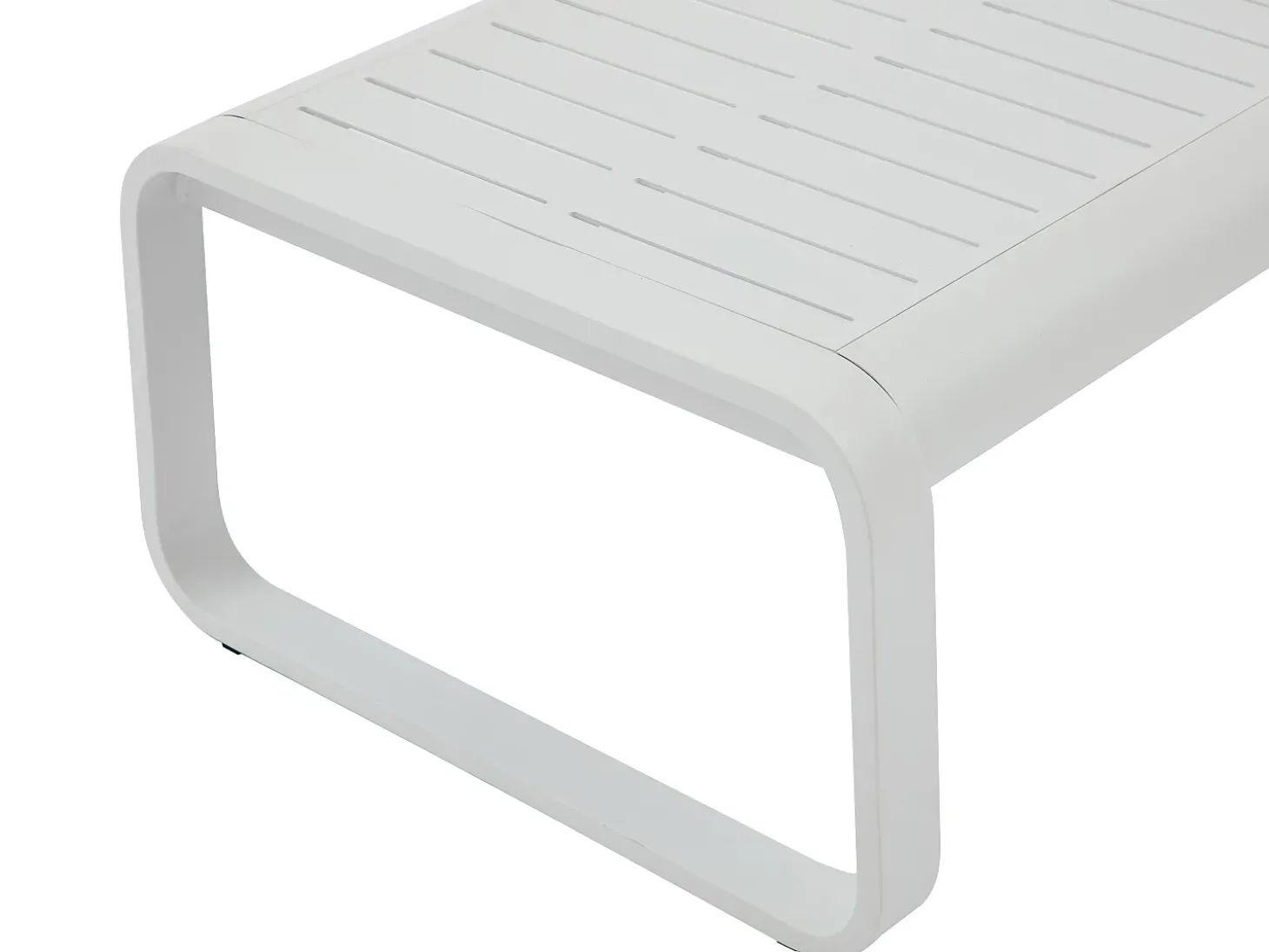 Conjunto de jardim em alumínio: 1 sofá de 3 lugares e 1 mesa de centro - Branco com almofadas bege - LOMIA da MYLIA