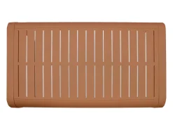 Conjunto de jardim em alumínio: 1 sofá de 3 lugares, 2 poltronas e 1 mesa de centro - Acobreado com almofadas bege - LOMIA da MYLIA