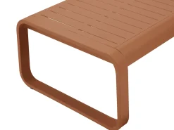 Conjunto de jardim em alumínio: 1 sofá de 3 lugares, 2 poltronas e 1 mesa de centro - Acobreado com almofadas bege - LOMIA da MYLIA