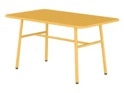 Conjunto de jardim em metal: um banco, 2 cadeirões baixos e uma mesa de centro - Amarelo mostarda - MIRMANDE de MYLIA
