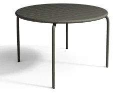 Conjunto de jardim em metal, 1 mesa e 4 cadeirões empilháveis cinzento antracite - MIRMANDE