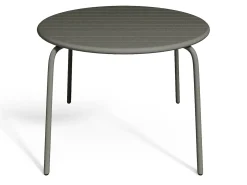 Conjunto de jardim em metal, 1 mesa e 4 cadeirões empilháveis cinzento antracite - MIRMANDE