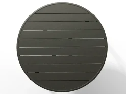 Conjunto de jardim em metal, 1 mesa e 4 cadeirões empilháveis cinzento antracite - MIRMANDE