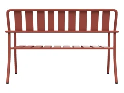 Conjunto de jardim em metal: um banco, 2 poltronas baixas e uma mesa de centro - Terracotta - BIRMOS da MYLIA