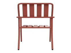Conjunto de jardim em metal: um banco, 2 poltronas baixas e uma mesa de centro - Terracotta - BIRMOS da MYLIA