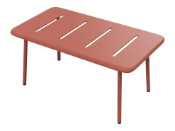 Conjunto de jardim em metal: um banco, 2 poltronas baixas e uma mesa de centro - Terracotta - BIRMOS da MYLIA