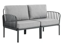 Conjunto de jardim em polipropileno: um sofá de 2 lugares, 2 poltronas e uma mesa de centro - Antracite - CASILMA da MYLIA