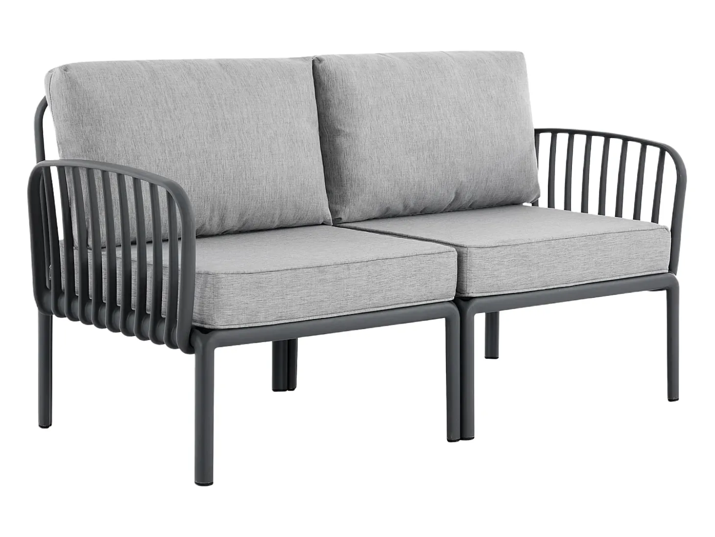 Conjunto de jardim em polipropileno: um sofá de 2 lugares, 2 poltronas e uma mesa de centro - Antracite - CASILMA da MYLIA