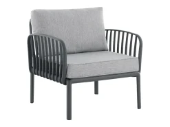 Conjunto de jardim em polipropileno: um sofá de 2 lugares, 2 poltronas e uma mesa de centro - Antracite - CASILMA da MYLIA