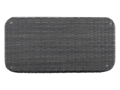Conjunto de jardim em resina entrançada: um sofá de jardim de 2 lugares, 2 poltronas e 1 mesa de centro - Antracite com almofadas brancas - VEYRO da MYLIA