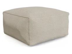 Conjunto de jardim em tecido bouclé 4 lugares: 1 sofá, 1 chaise longue e um pufe - Bege - NOUMARA da MYLIA