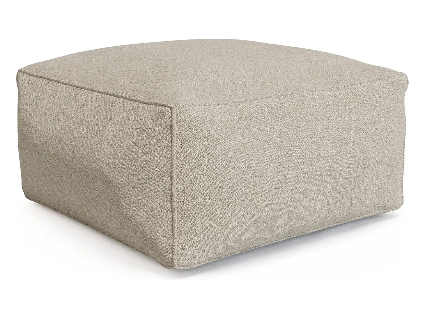 Conjunto de jardim em tecido bouclé 4 lugares: 1 sofá, 1 chaise longue e um pufe - Bege - NOUMARA da MYLIA