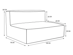 Conjunto de jardim em tecido para 4 lugares: 1 sofá, 1 chaise longue e um pufe - Terracotta - NOUMARA da MYLIA