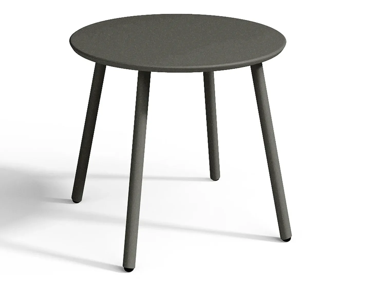 Conjunto de jardim metal cinzento antracite, 2 cadeirões baixos empilháveis e mesa de apoio