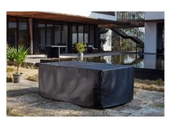 Conjunto de Jardim Miami 6 Marrom/Branco + Capa de Proteção Rattan Estrutura Metálica