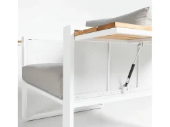 Conjunto de Jardim MÓNACO Branco em Alumínio e Teca