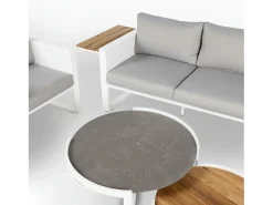 Conjunto de Jardim MÓNACO Branco em Alumínio e Teca