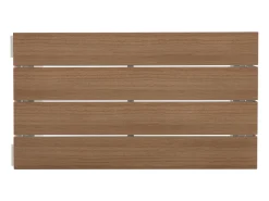 Conjunto de jardim modular em alumínio: 2 sofás e uma mesa de centro - Branco com almofadas bege - BAMBAÏA de MYLIA